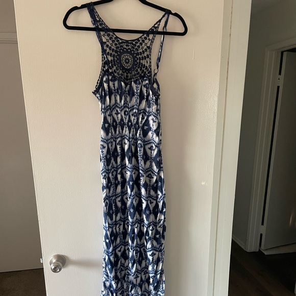 Blue white crochet and tie-dye Maternity dress - Picture 2 of 2